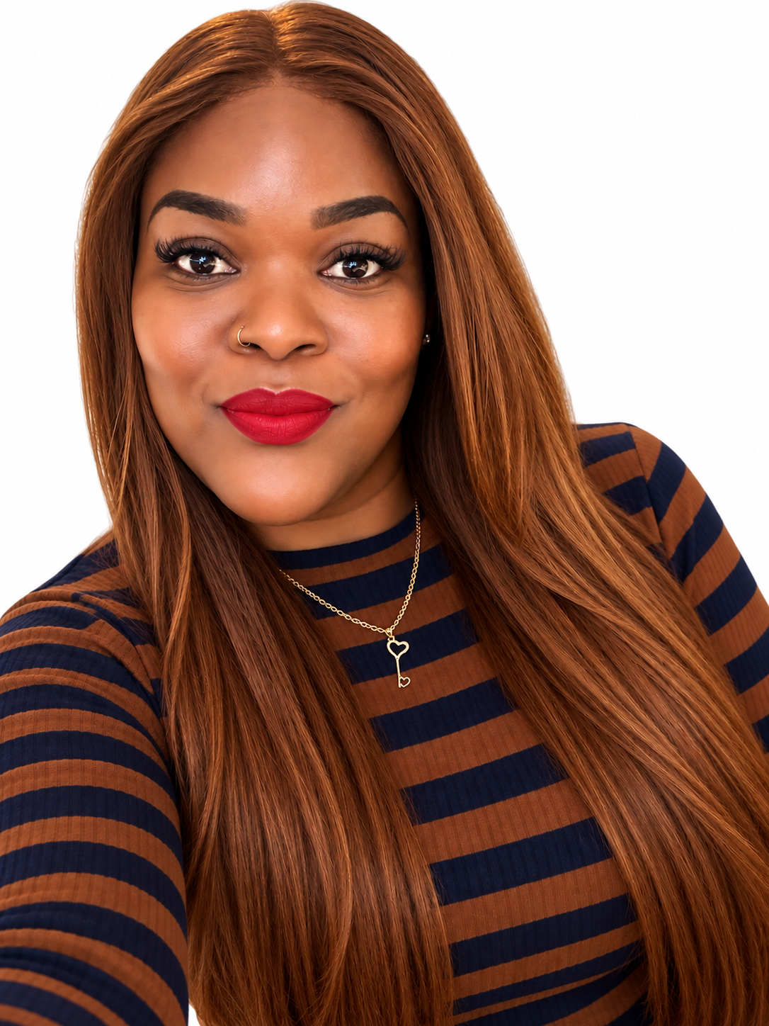 Amanda Charles, founder of Amanda C Hair & Co, wearing long straight hair